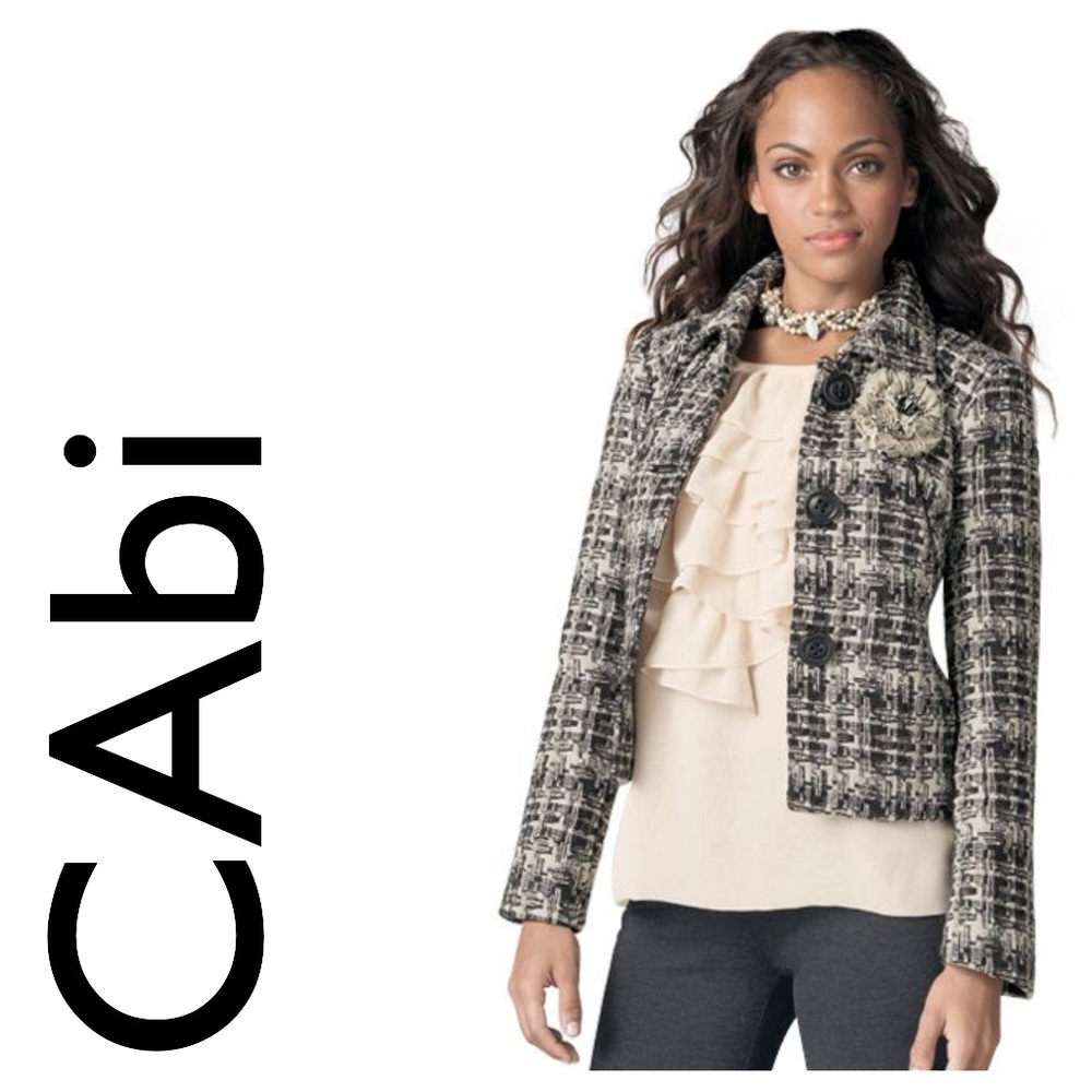 Cabi Corporate Jacket Black White Tweed